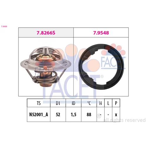 Termostat chladenia FACET 7.8488
