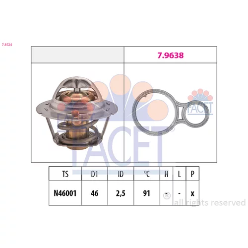 Termostat chladenia FACET 7.8524