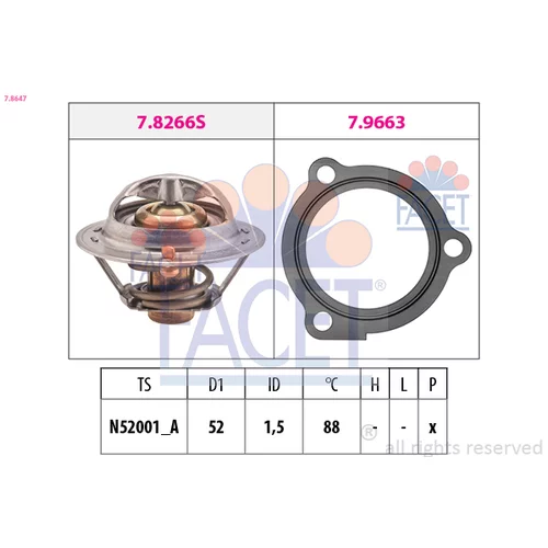 Termostat chladenia FACET 7.8647