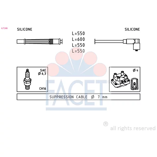 Sada zapaľovacích káblov 4.7246 /FACET/