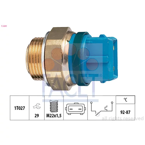 Teplotný spínač ventilátora chladenia FACET 7.5201