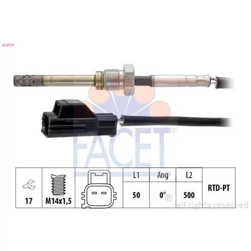 Snímač teploty výfukových plynov FACET 22.0171