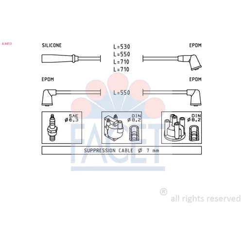 Sada zapaľovacích káblov FACET 4.9413