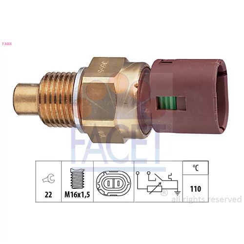Snímač teploty chladiacej kvapaliny FACET 7.3555