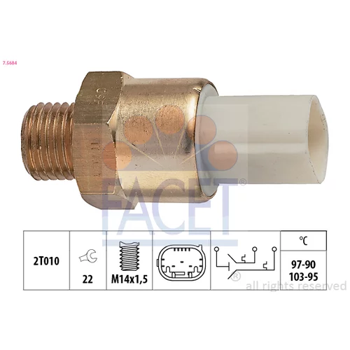 Teplotný spínač ventilátora chladenia FACET 7.5684