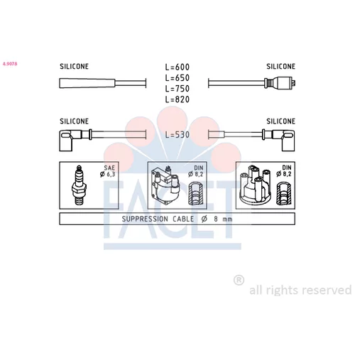 Sada zapaľovacích káblov FACET 4.9078