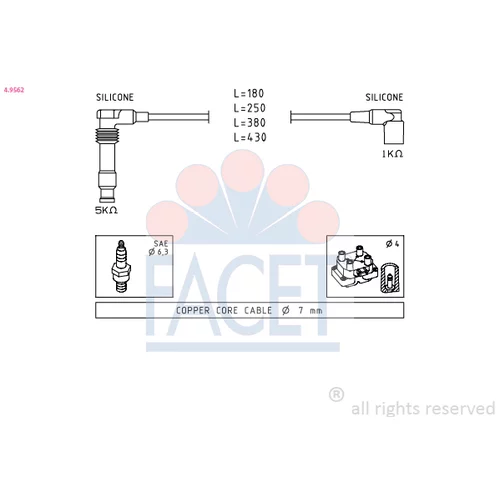 Sada zapaľovacích káblov FACET 4.9562