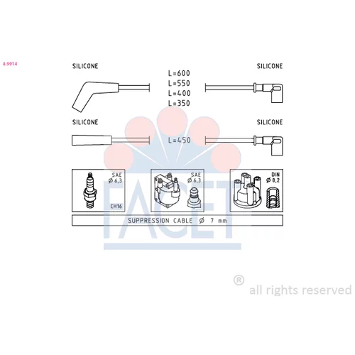 Sada zapaľovacích káblov FACET 4.9914