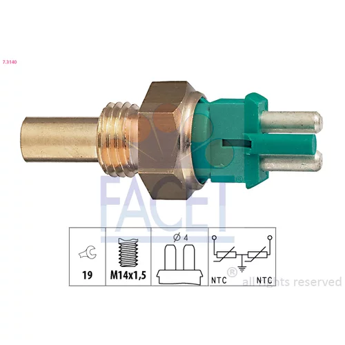 Snímač teploty chladiacej kvapaliny FACET 7.3140
