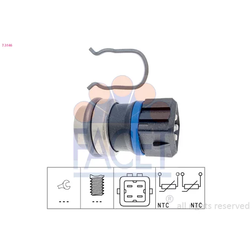 Snímač teploty chladiacej kvapaliny FACET 7.3146