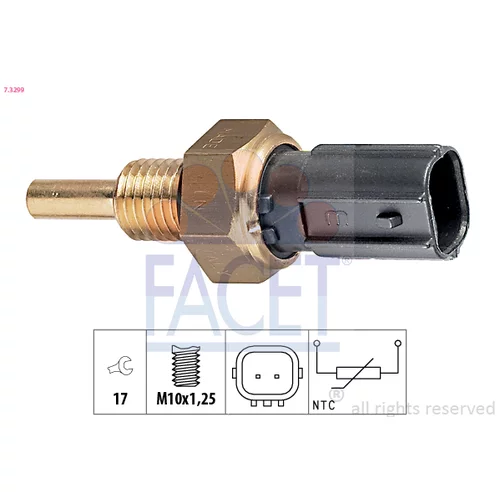 Snímač teploty chladiacej kvapaliny FACET 7.3299