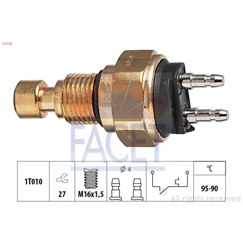 Teplotný spínač ventilátora chladenia FACET 7.5139