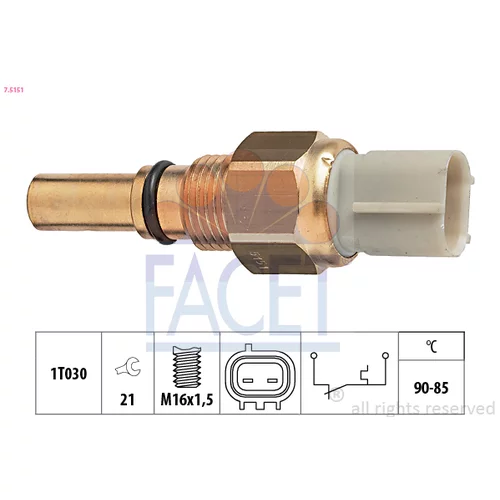 Teplotný spínač ventilátora chladenia FACET 7.5151