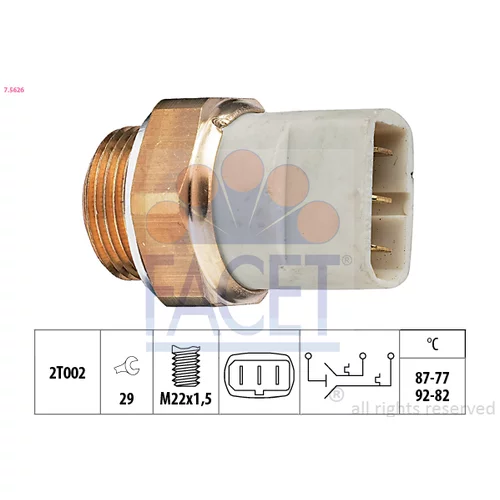 Teplotný spínač ventilátora chladenia FACET 7.5626