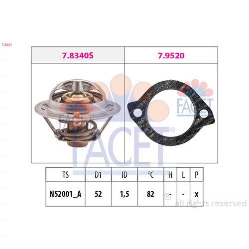 Termostat chladenia FACET 7.8331