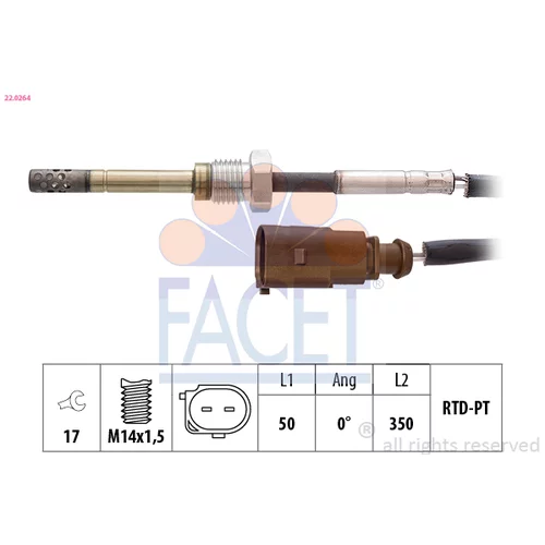 Snímač teploty výfukových plynov FACET 22.0264
