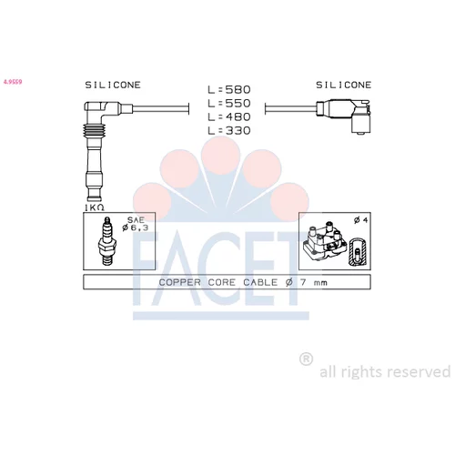 Sada zapaľovacích káblov FACET 4.9559