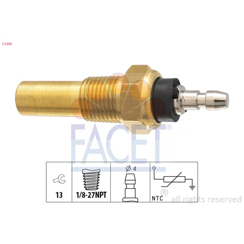 Snímač teploty chladiacej kvapaliny FACET 7.3208