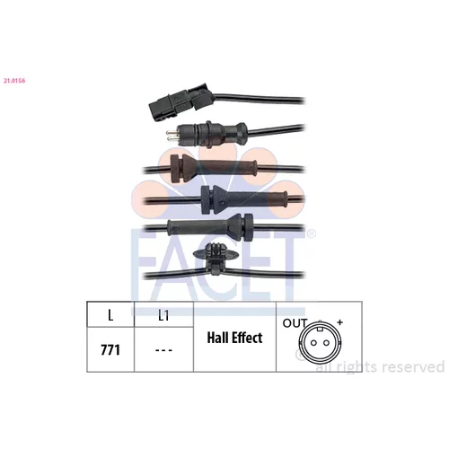 Snímač počtu otáčok kolesa FACET 21.0156