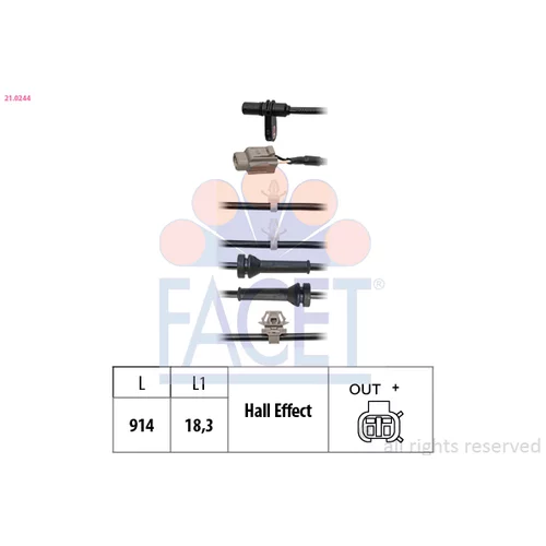 Snímač počtu otáčok kolesa FACET 21.0244