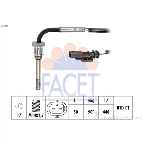 Snímač teploty výfukových plynov FACET 22.0348