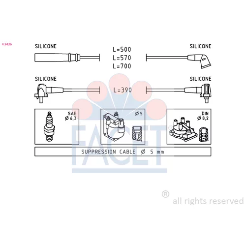 Sada zapaľovacích káblov FACET 4.9436