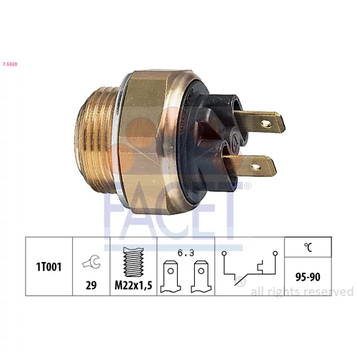 Teplotný spínač ventilátora chladenia FACET 7.5020