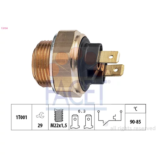 Teplotný spínač ventilátora chladenia FACET 7.5134