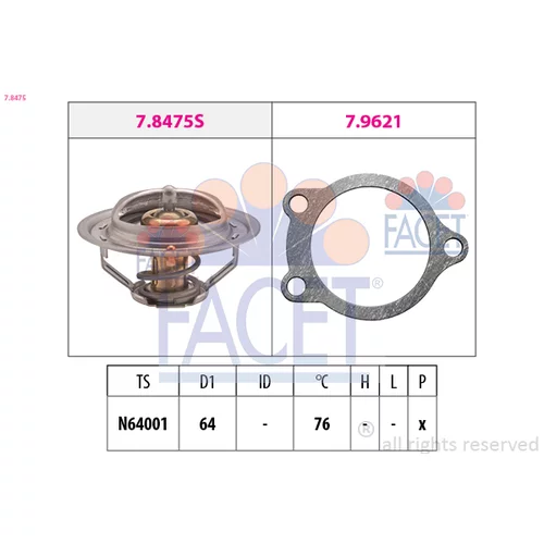 Termostat chladenia FACET 7.8475