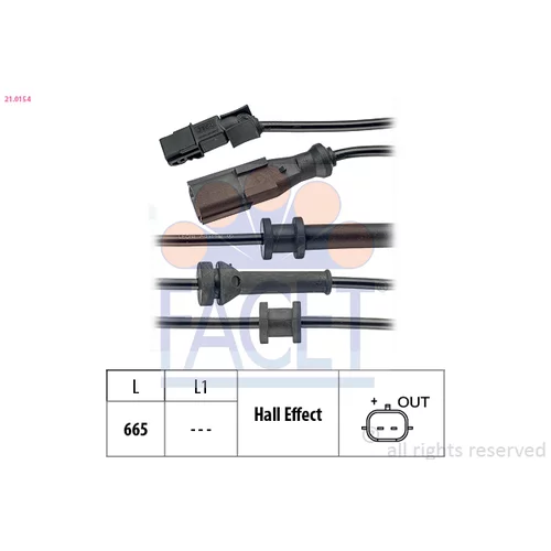 Snímač počtu otáčok kolesa FACET 21.0154