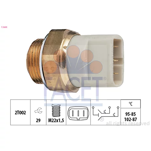 Teplotný spínač ventilátora chladenia FACET 7.5605