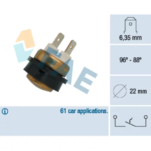 Teplotný spínač ventilátora chladenia FAE 36080