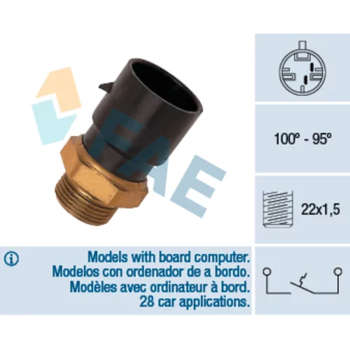 Teplotný spínač ventilátora chladenia FAE 36180