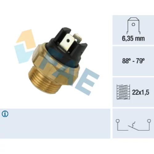 Teplotný spínač ventilátora chladenia FAE 37340