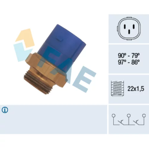 Teplotný spínač ventilátora chladenia FAE 38170