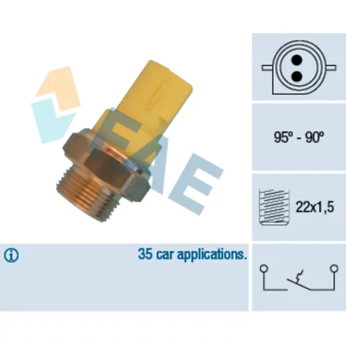 Teplotný spínač ventilátora chladenia FAE 36330