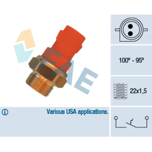 Teplotný spínač ventilátora chladenia FAE 36340