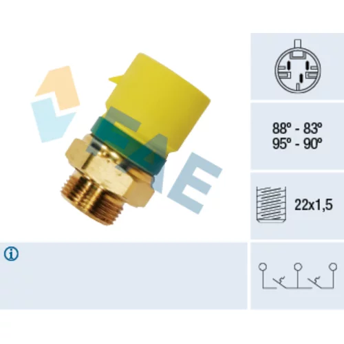 Teplotný spínač ventilátora chladenia FAE 38210