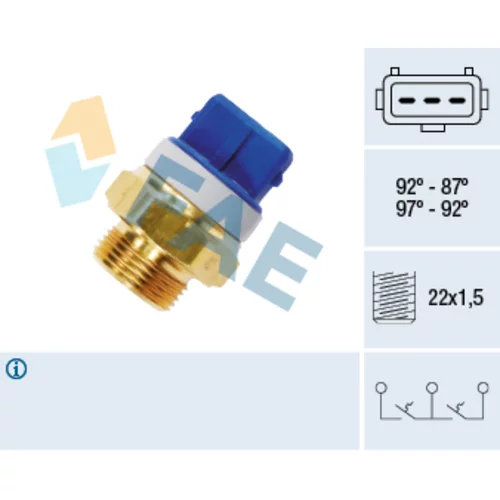 Teplotný spínač ventilátora chladenia FAE 37920