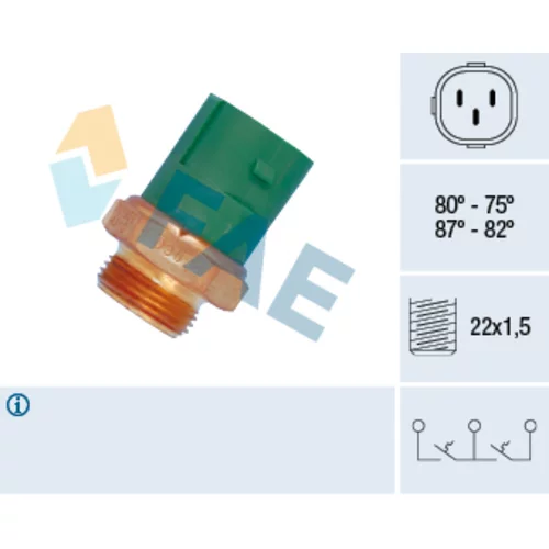 Teplotný spínač ventilátora chladenia FAE 38165