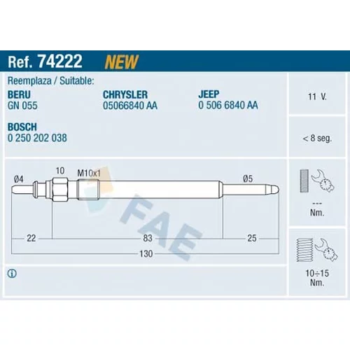 Žeraviaca sviečka FAE 74222