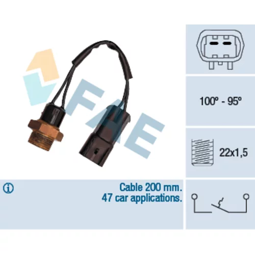 Teplotný spínač ventilátora chladenia FAE 36220