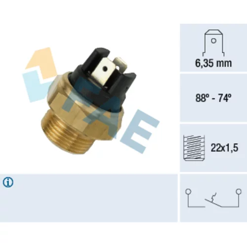 Teplotný spínač ventilátora chladenia FAE 37420