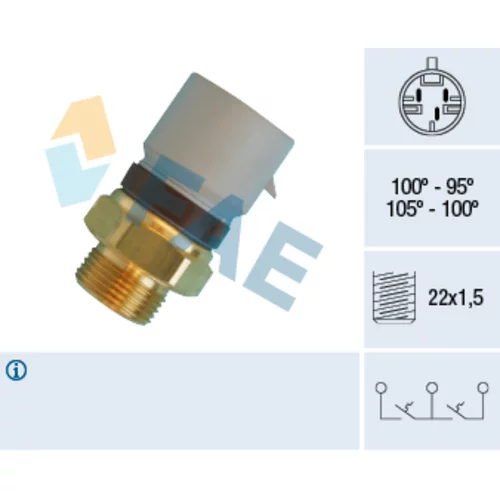 Teplotný spínač ventilátora chladenia FAE 38360