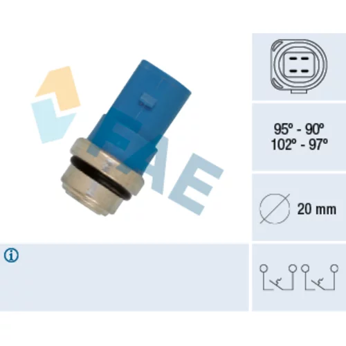 Teplotný spínač ventilátora chladenia FAE 38391