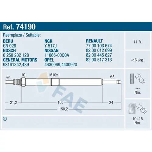 Žeraviaca sviečka FAE 74190