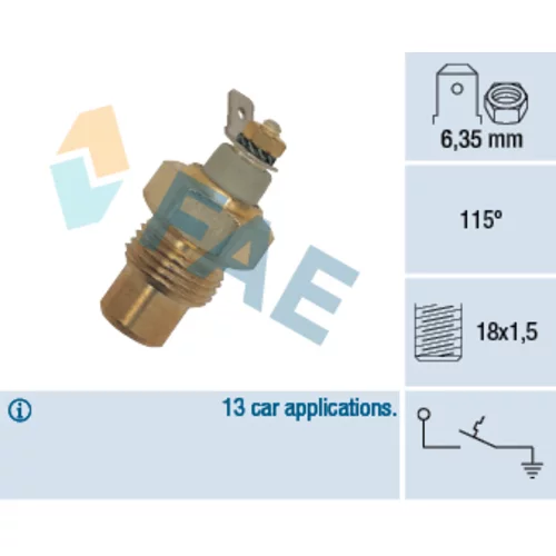 Teplotný spínač kontrolky teploty chladenia FAE 35080