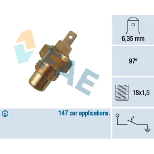 Teplotný spínač kontrolky teploty chladenia FAE 35210