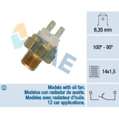 Teplotný spínač ventilátora chladenia FAE 36060