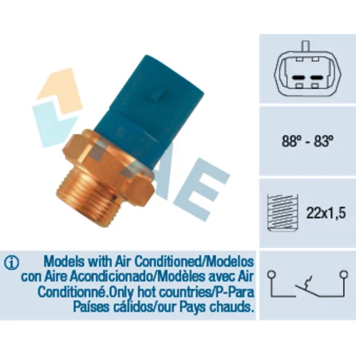 Teplotný spínač ventilátora chladenia FAE 36260